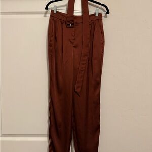 Express Burnt Orange High-Waisted Pants